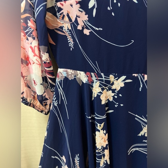 Yumi Kim Anthropology Blue and Pink Maxi Gown Bishop Sleeves Size Medium NWT - Picture 4 of 12